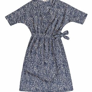 Collective Concepts Navy and Cream Abstract Dress Size Medium